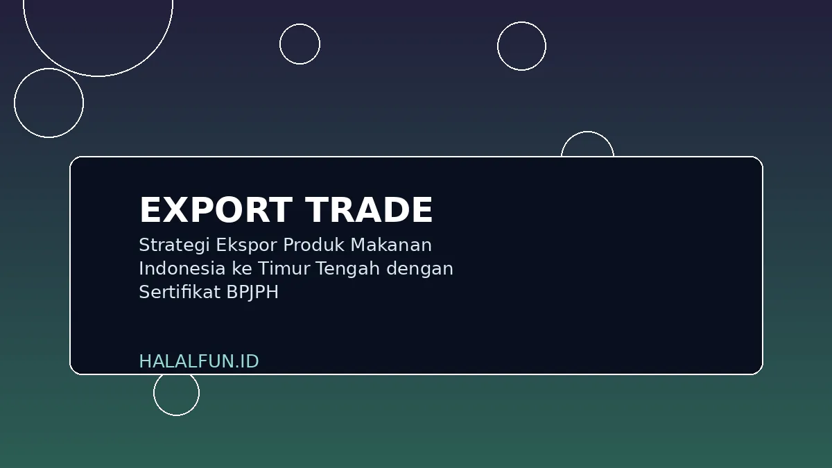 Strategi Ekspor Produk Makanan Indonesia ke Timur Tengah dengan Sertifikat BPJPH